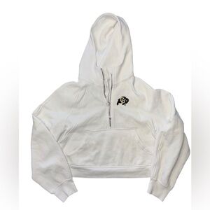 Lululemon Women’s Scuba Oversized 1/2 Zip White CU Boulder Hoodie Sz M/L